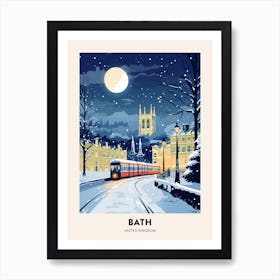 Winter Night  Travel Poster Bath United Kingdom 2 Art Print