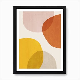 Abstract Circles Mustard Orange Beige Art Print