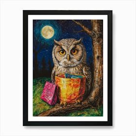 Owl At Night 2 Art Print