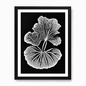 Nasturtium Leaf Linocut 1 Art Print