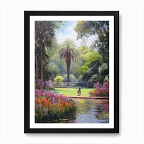 A Painting Of A Dog In Royal Botanic Gardens, Melbourne Australia In The Style Of Impressionism 04 Art Print