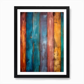 Colorful Wood Planks Art Print