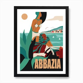 Abbazia, Opatia, Ladies on a Car Ride Art Print