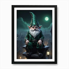 Gnome Sitting On A Ledge Art Print