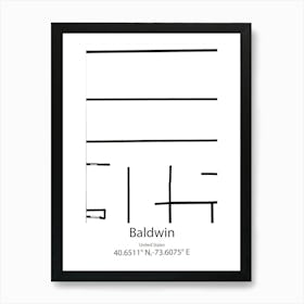 Baldwin Park,United States Minimalist Map Art Print