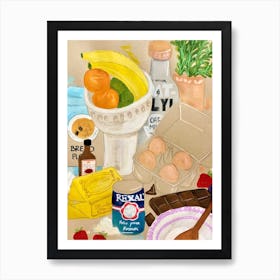 Cluttered Baking Art Print