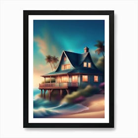 House On The Beach Art Print