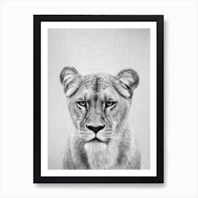 Lioness - Black & White Art Print