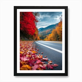 Beautiful Road In Autumn 12 Art Print