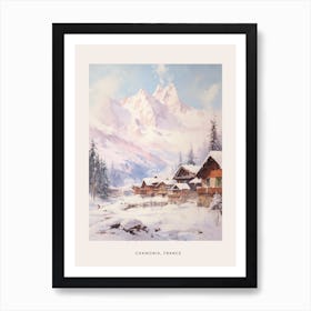 Dreamy Winter Painting Poster Chamonix France Art Print
