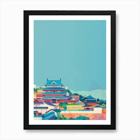 Nijo Castle Kyoto 2 Colourful Illustration Art Print