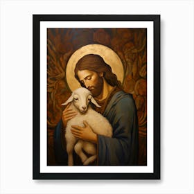 Icon Jesus Good Shepherd Art Print