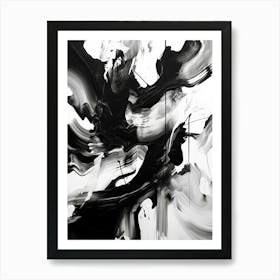Movement Abstract Black And White 2 Art Print