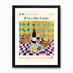 Il Vecchio Forno Trattoria Italian Poster Food Kitchen Art Print