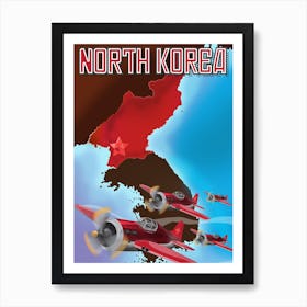 North Korea map Art Print
