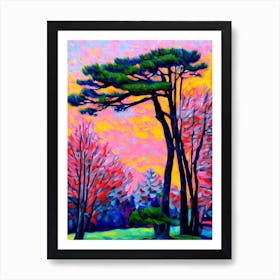 Eastern White Pine Tree Cubist Art Print