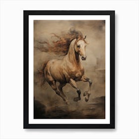 A Horse Painting In The Style Of Fresco Painting 2 Art Print