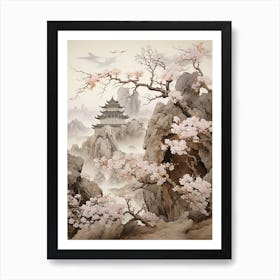 Chinese Plum  Flower Victorian Style 0 Art Print