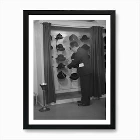 Untitled Photo, Possibly Related To Model Trying On Hat For A Buyer, New York City Showroom, Jersey 1 Art Print