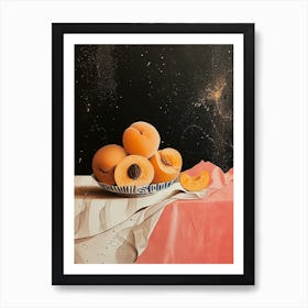 Art Deco Peaches On A Table Art Print