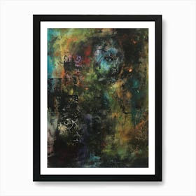 Abstract Painting, Acrylic On Canvas, Green Color Art Print