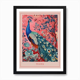 Floral Animal Painting Peacock 3 Poster Art Print