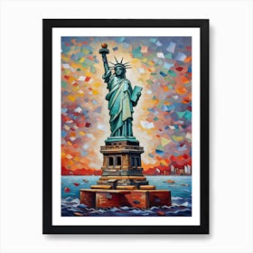 Statue Of Liberty In Confetti Art Print