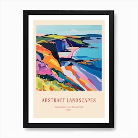 Colourful Abstract Pembrokeshire Coast National Park Wales 4 Poster Art Print