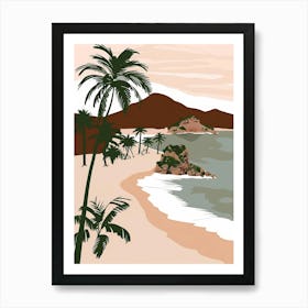 Beach And Palm Trees Art Print