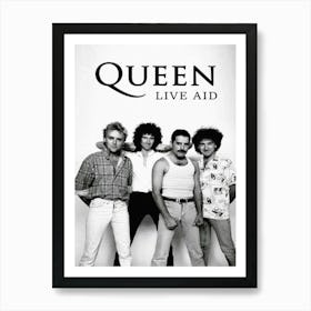 Queen Live Aid Posters And Prints British Rock Band Members Aesthetic Room Decor Art Print