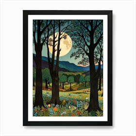 William Morris Moonlight In The Woods 11 Art Print