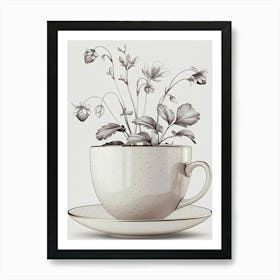 Cup Of Flowers Art Print