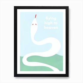 flying high to heaven - white snake Art Print