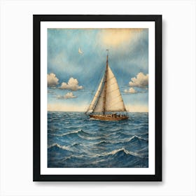 Sailboat On The Ocean Art Print