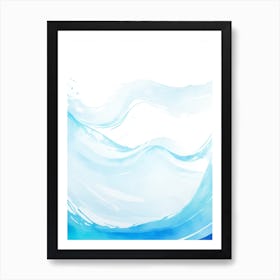 Blue Ocean Wave Watercolor Vertical Composition 136 Art Print