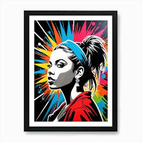 Graffiti Mural Of Beautiful Hip Hop Girl 38 Art Print