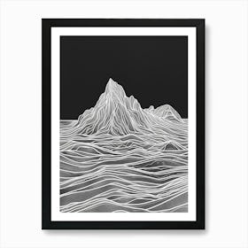 Ben Vane Mountain Line Drawing 3 Art Print