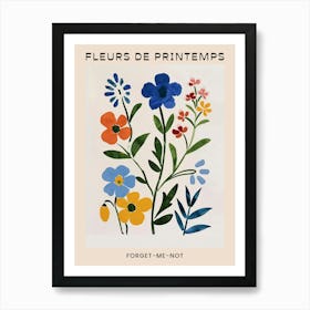 Spring Floral French Poster  Forget Me Not 3 Art Print