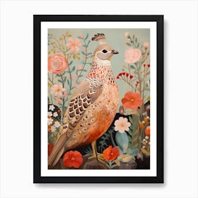 Partridge 4 Detailed Bird Painting Art Print