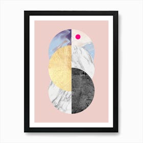 Geometry on pink background 3 Art Print