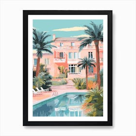 French Riviera Mansion With A Pool 1 Art Print