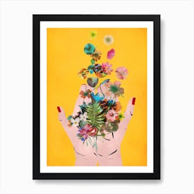 Frida Hands Yellow Art Print