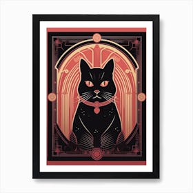 The Emperor Tarot Card, Black Cat In Pink 3 Art Print