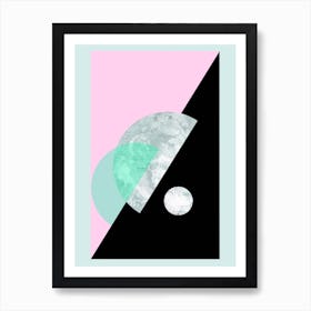 Pastel Moon Geometric Art Print