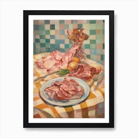 Prosciutto Still Life Painting Art Print