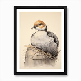 Storybook Animal Watercolour Duck 2 Art Print