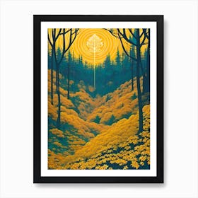 'Sunrise In The Forest' 1 Art Print