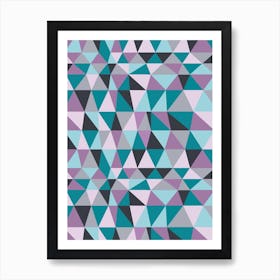 Irregular Triangles Purple Art Print