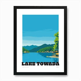 Lake Towada Japan 2 Colourful Travel Poster Art Print