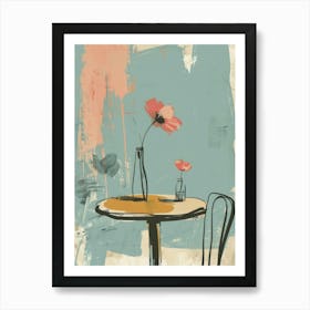 Table And Flowers Art Print